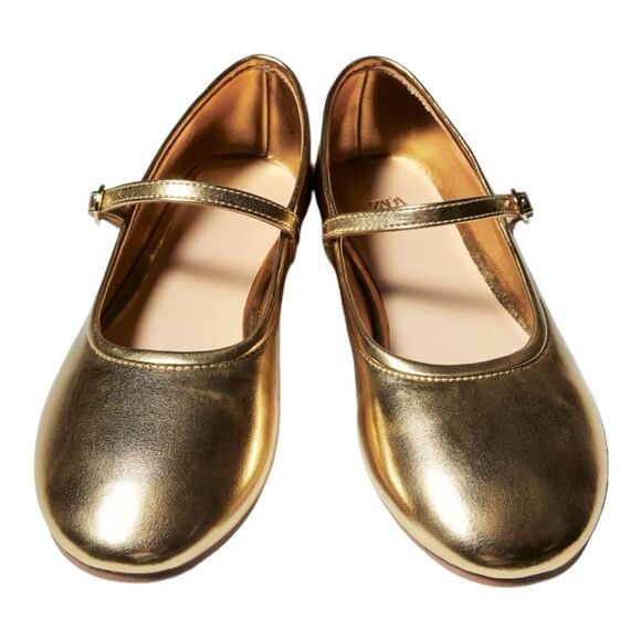 ZARA Kids | Gold | METALLIC BALLET FLATS - Picture 3 of 7